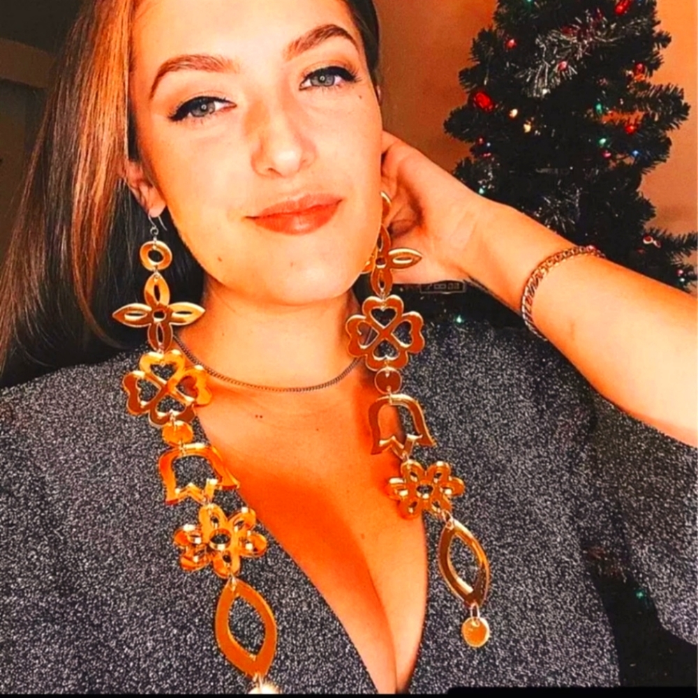 Stunning acrylic mirror earrings